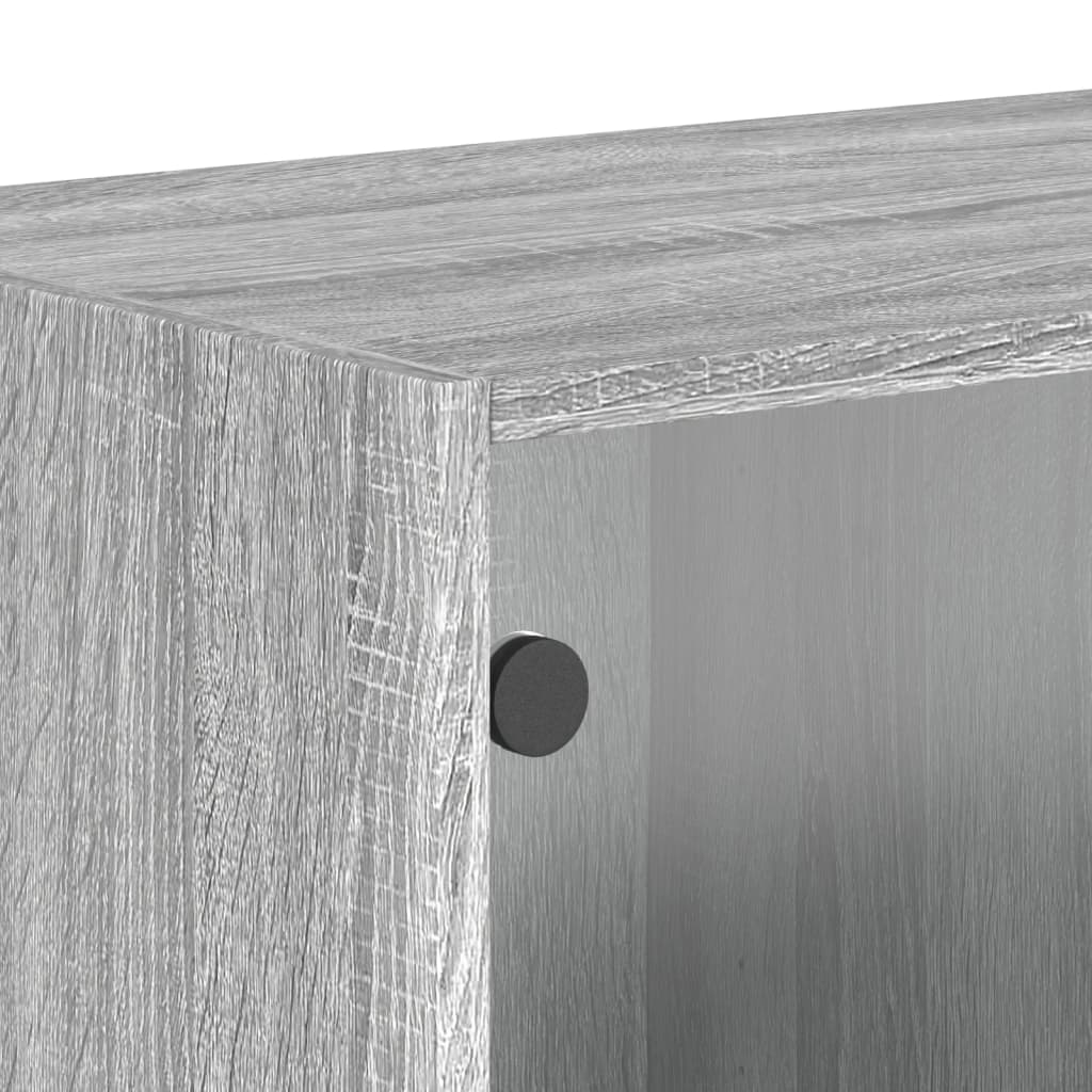 Armoires murales portes vitrées 2 pcs sonoma gris 68,5x37x35 cm - XIOS