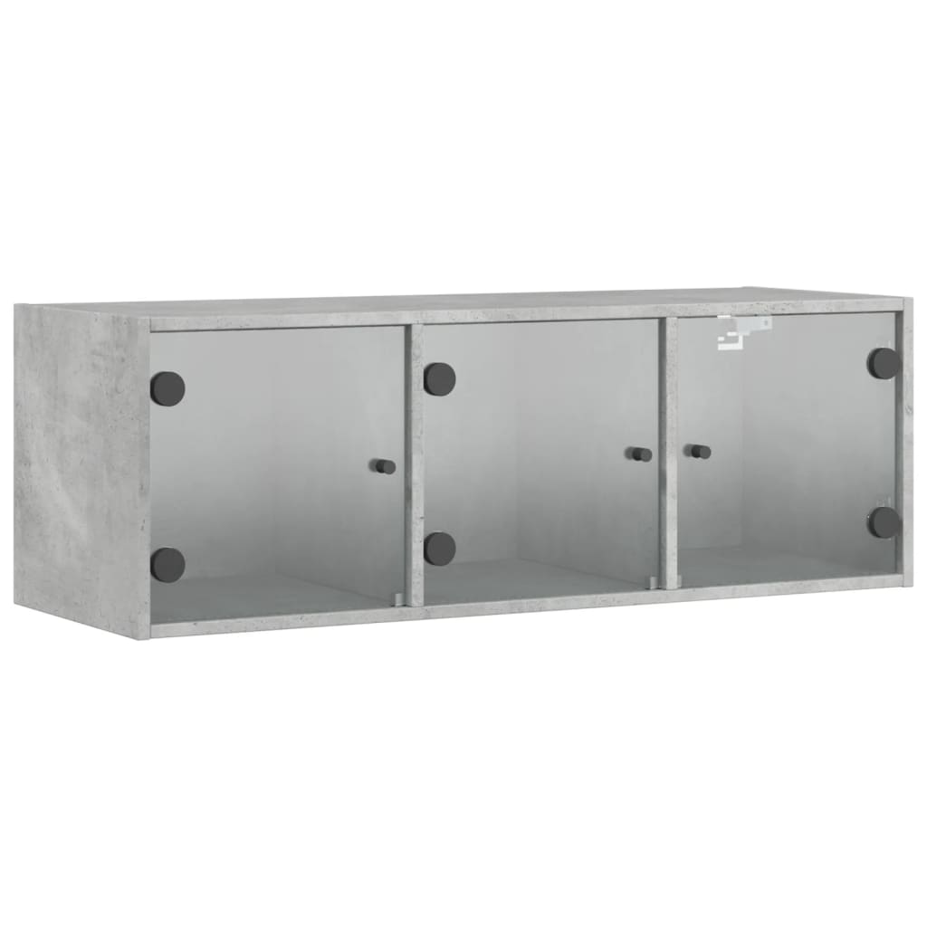 Armoire murale avec portes en verre gris béton 102x37x35 cm - XIOS