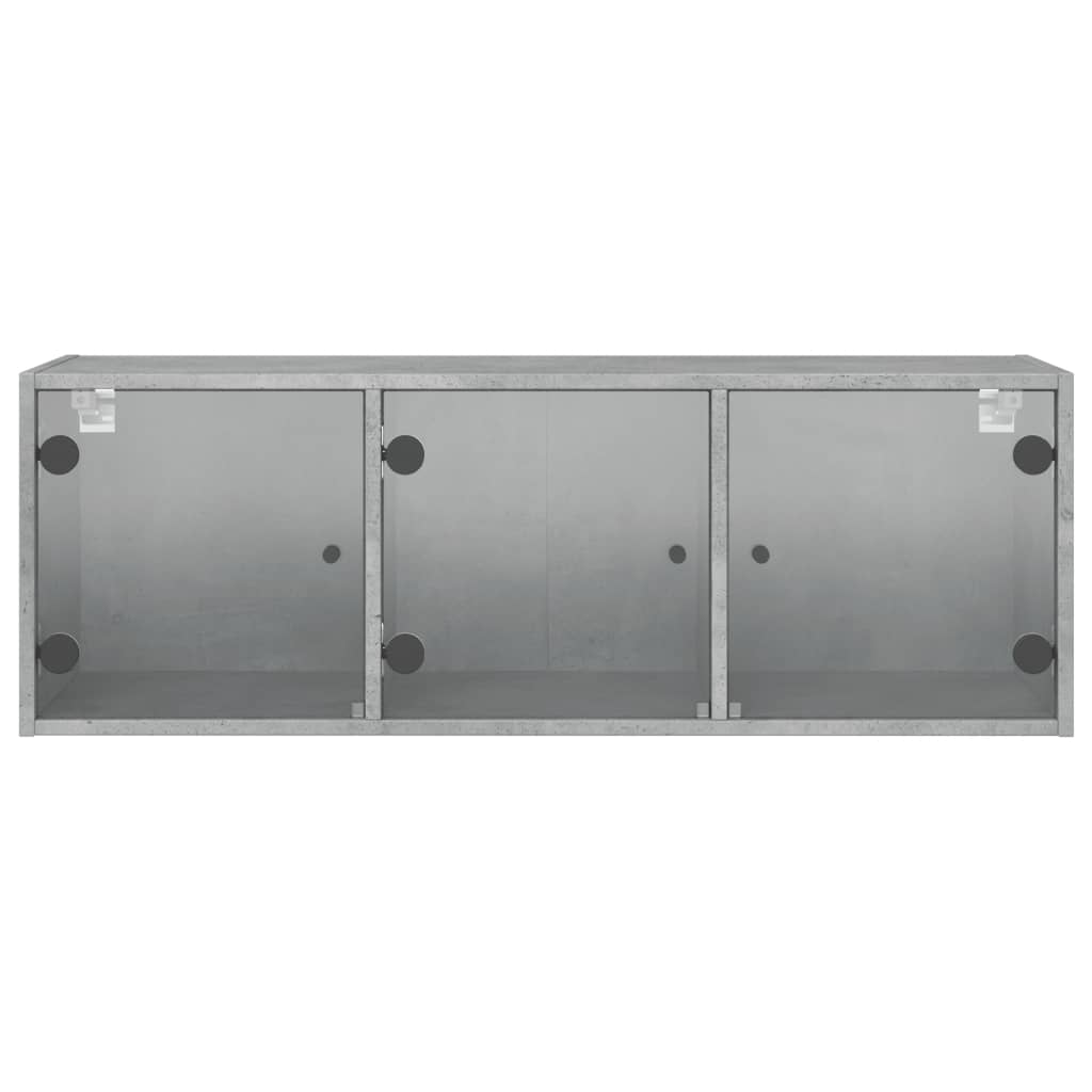 Armoire murale avec portes en verre gris béton 102x37x35 cm - XIOS