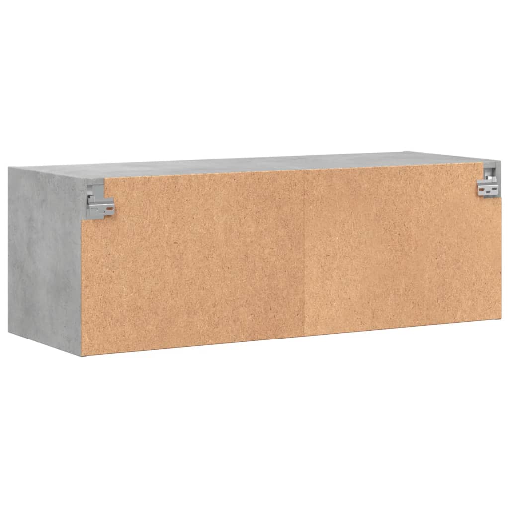 Armoire murale avec portes en verre gris béton 102x37x35 cm - XIOS