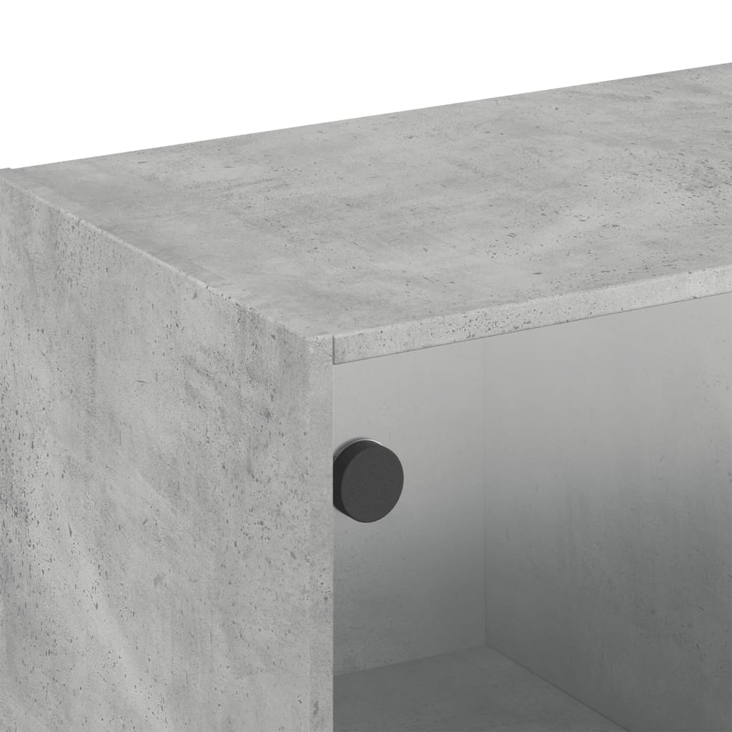 Armoire murale avec portes en verre gris béton 102x37x35 cm - XIOS
