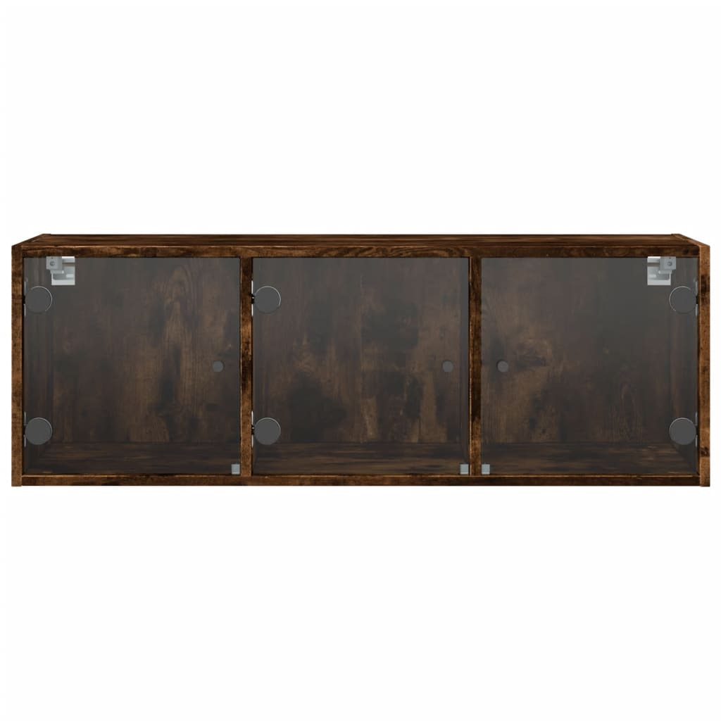 Armoire murale avec portes en verre chêne fumé 102x37x35 cm - XIOS