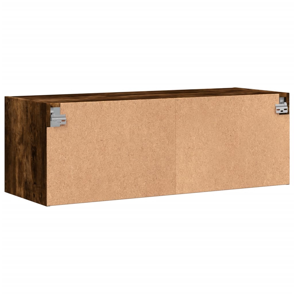 Armoire murale avec portes en verre chêne fumé 102x37x35 cm - XIOS