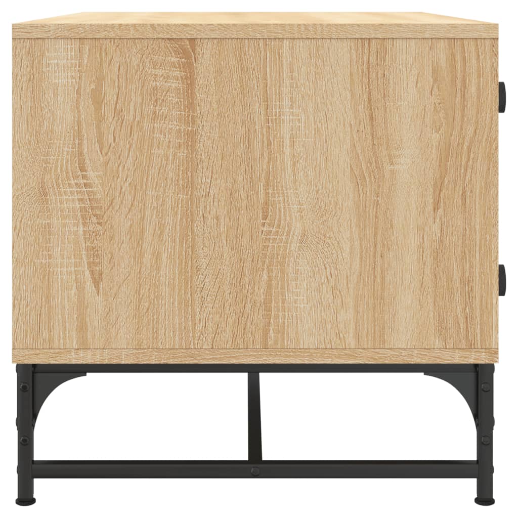 Table basse avec portes en verre chêne sonoma 68,5x50x50 cm - XIOS