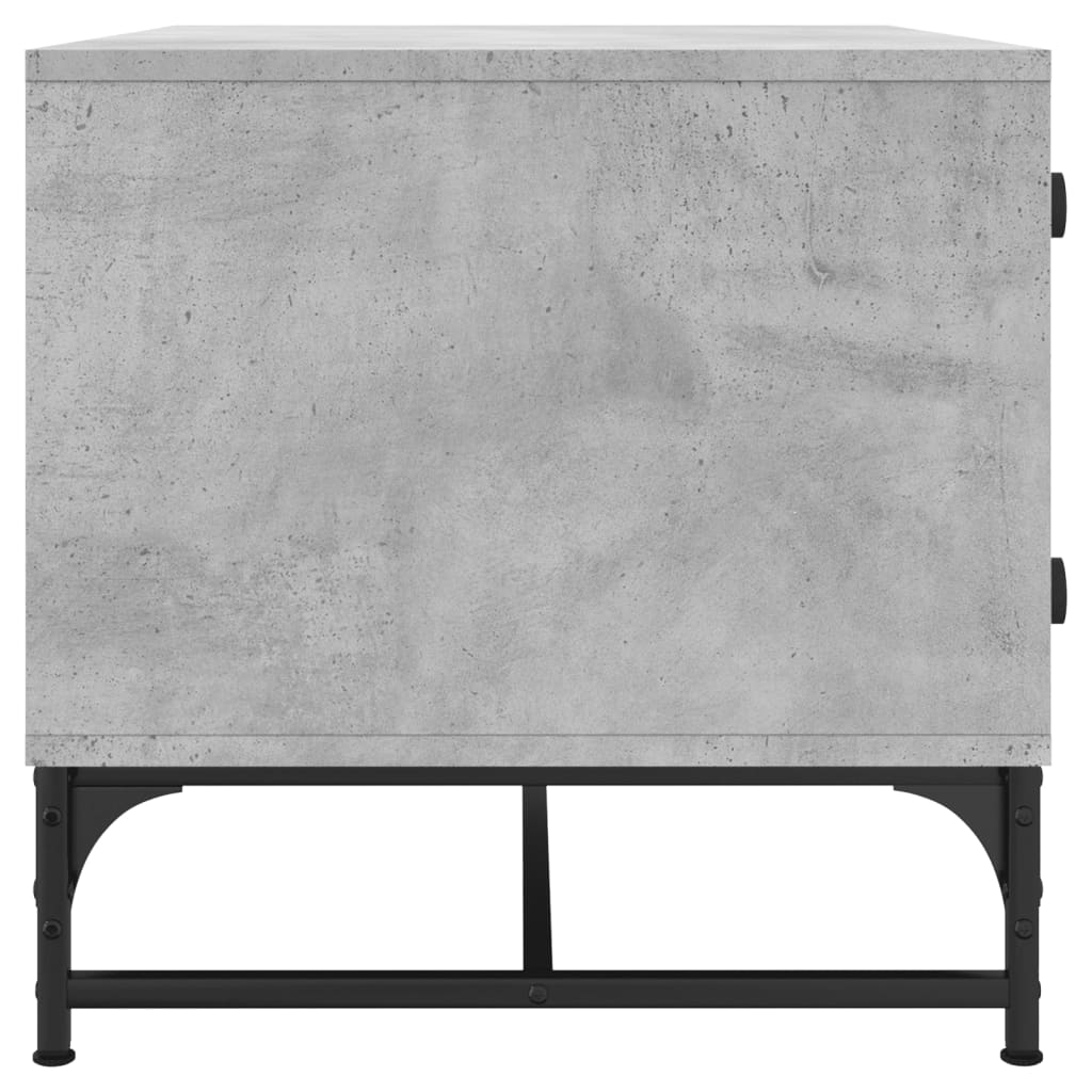 Table basse avec portes en verre gris béton 68,5x50x50 cm - XIOS