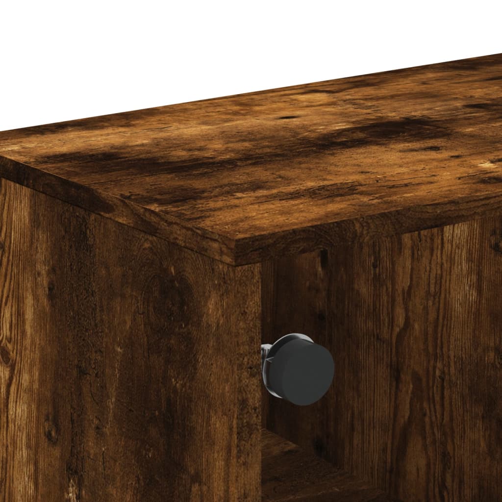 Table basse avec portes en verre chêne fumé 68,5x50x50 cm - XIOS