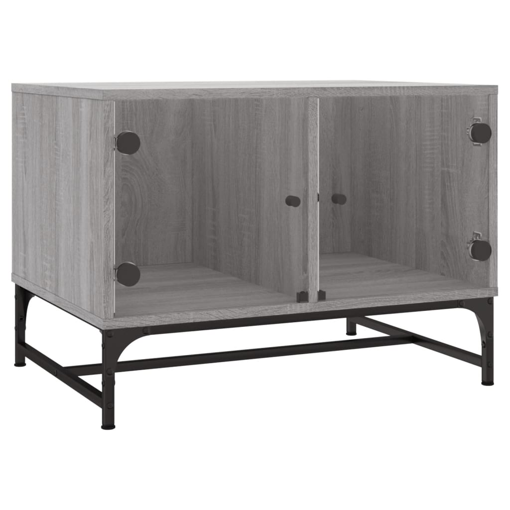 Table basse avec portes en verre sonoma gris 68,5x50x50 cm - XIOS
