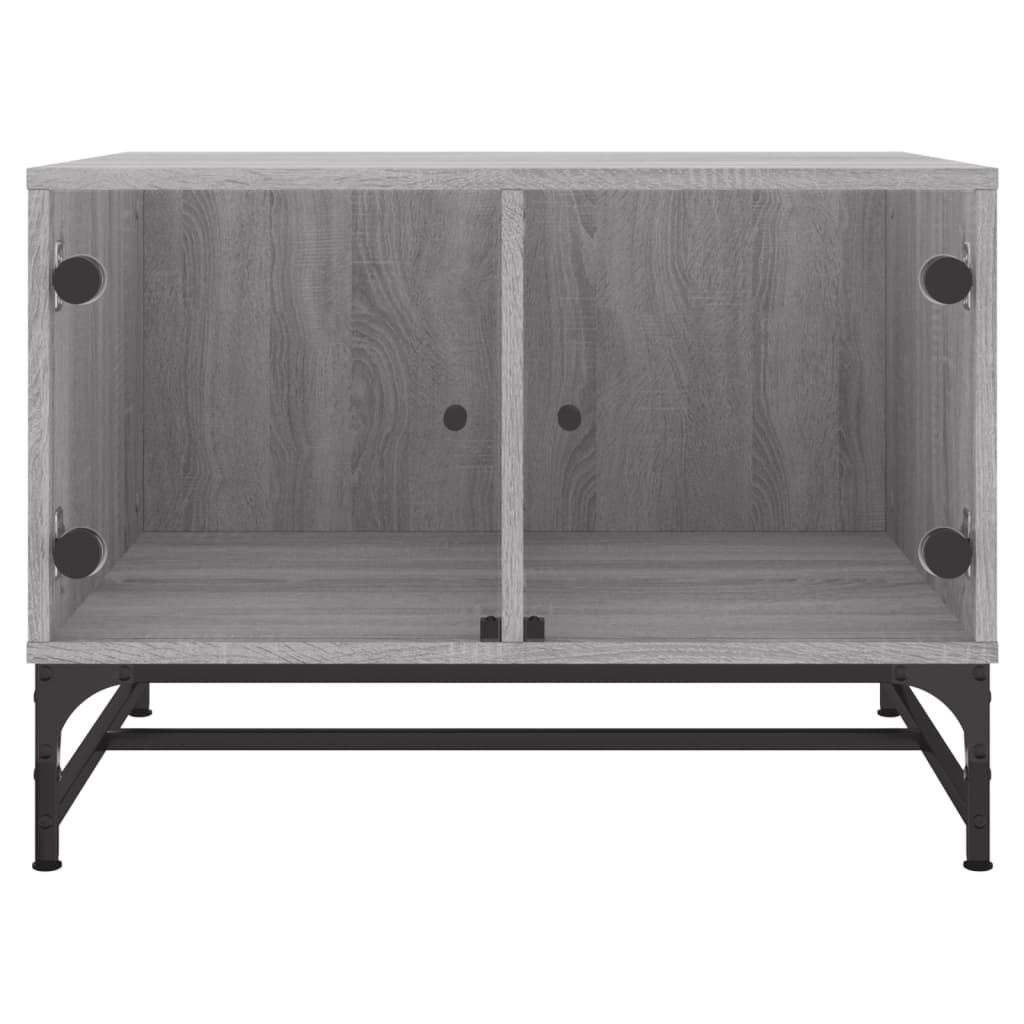 Table basse avec portes en verre sonoma gris 68,5x50x50 cm - XIOS