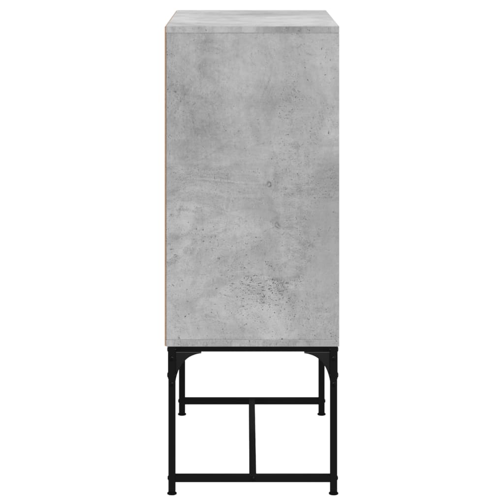 Armoire latérale avec portes en verre gris béton 69x37x100 cm - XIOS