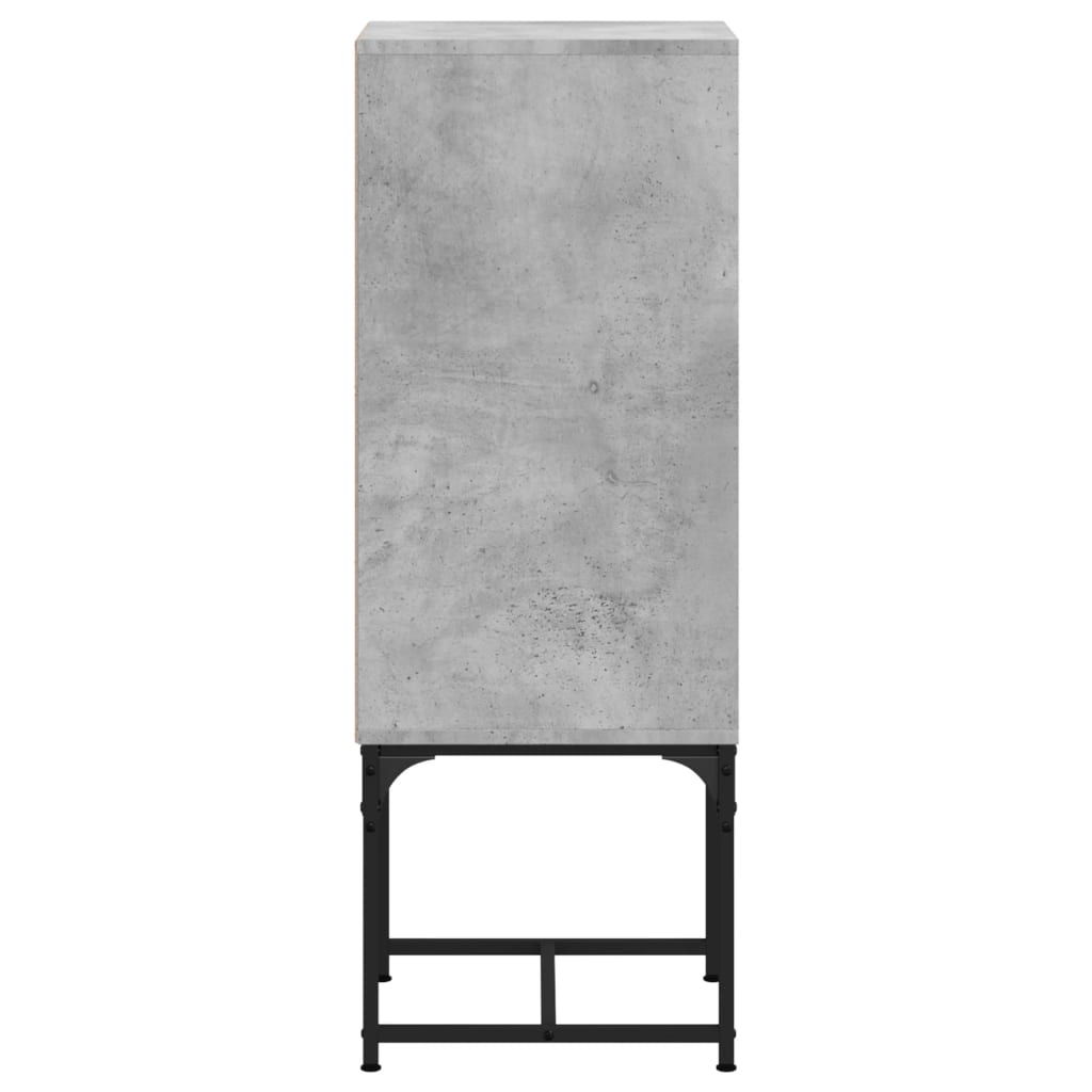 Armoire latérale avec porte en verre gris béton 35x37x100 cm - XIOS