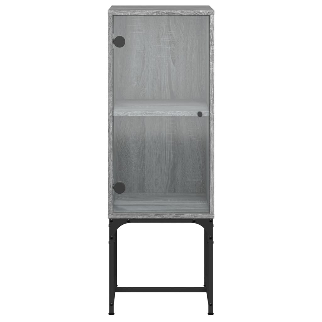 Armoire latérale avec porte en verre sonoma gris 35x37x100 cm - XIOS