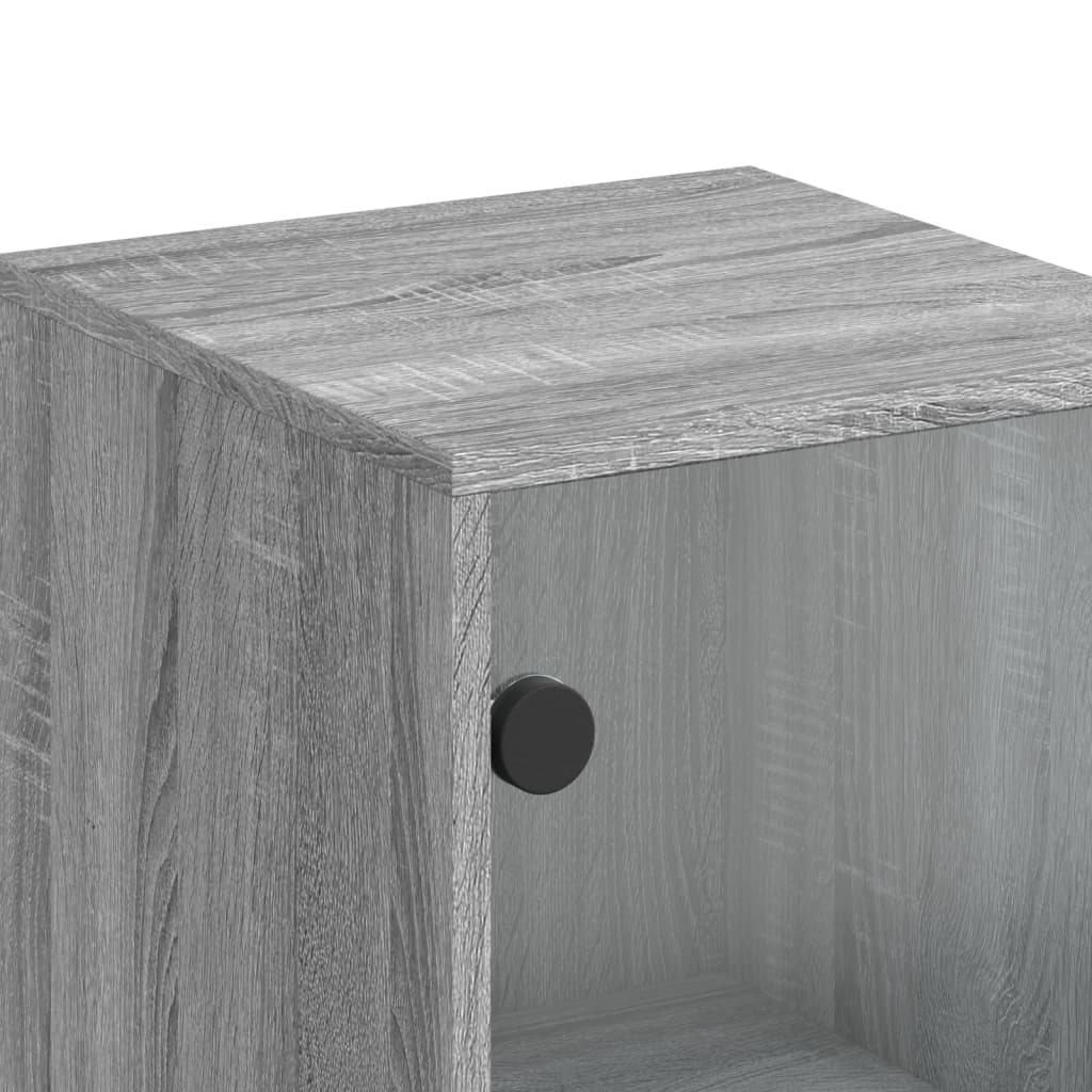 Buffet avec portes en verre sonoma gris 35x37x120 cm - XIOS