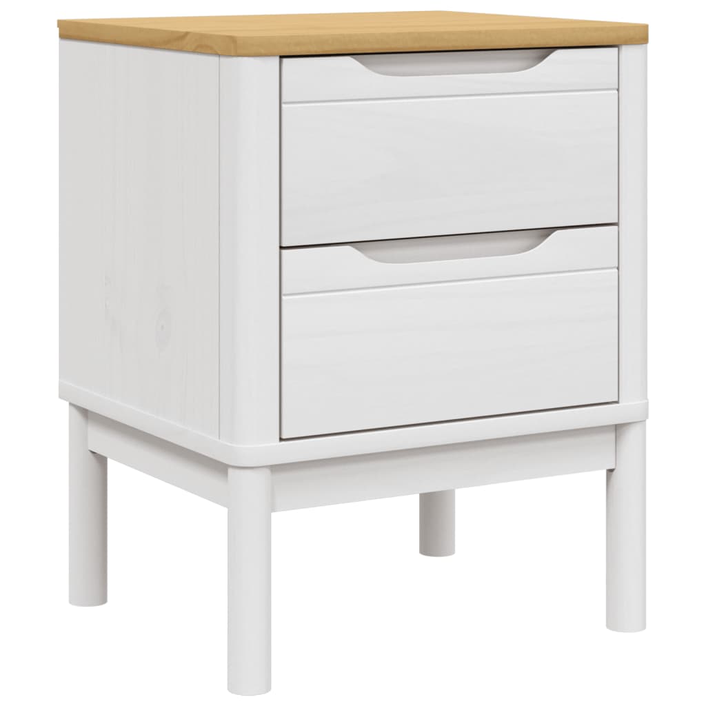 Table de chevet FLORO blanc 45x39x57 cm bois de pin massif - XIOS