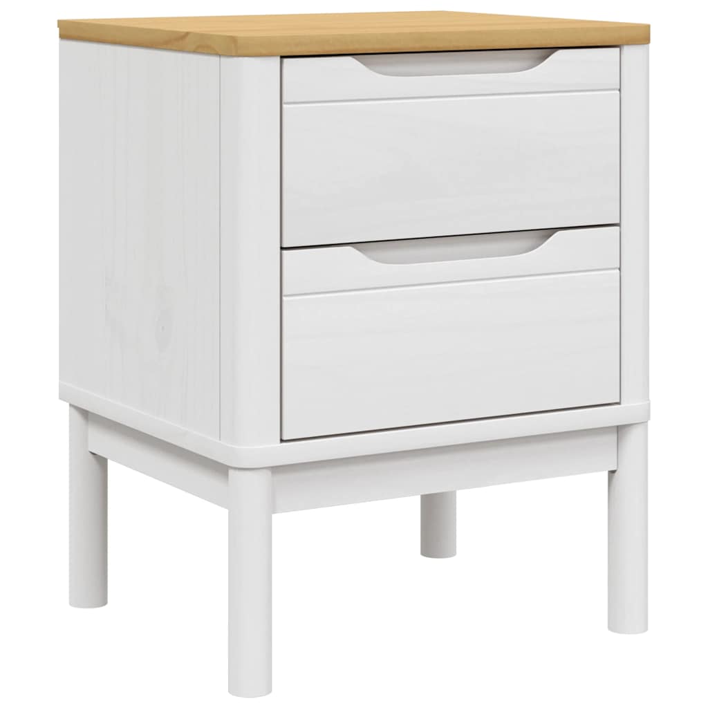 Table de chevet FLORO blanc 45x39x57 cm bois de pin massif - XIOS