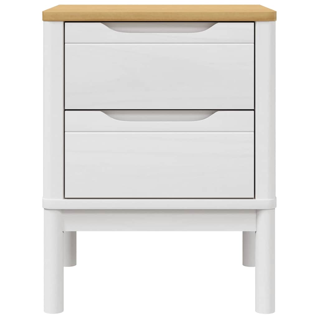 Table de chevet FLORO blanc 45x39x57 cm bois de pin massif - XIOS
