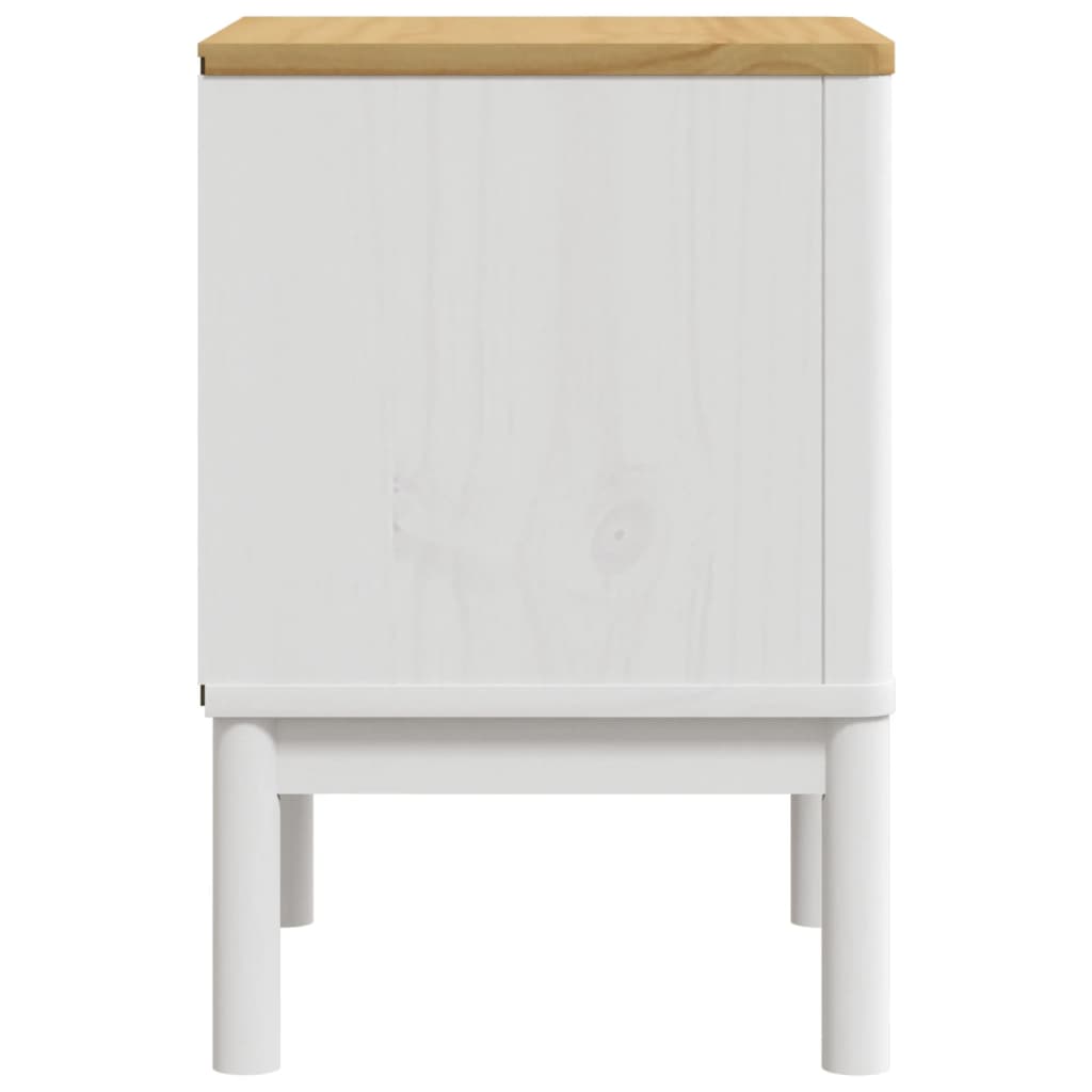 Table de chevet FLORO blanc 45x39x57 cm bois de pin massif - XIOS