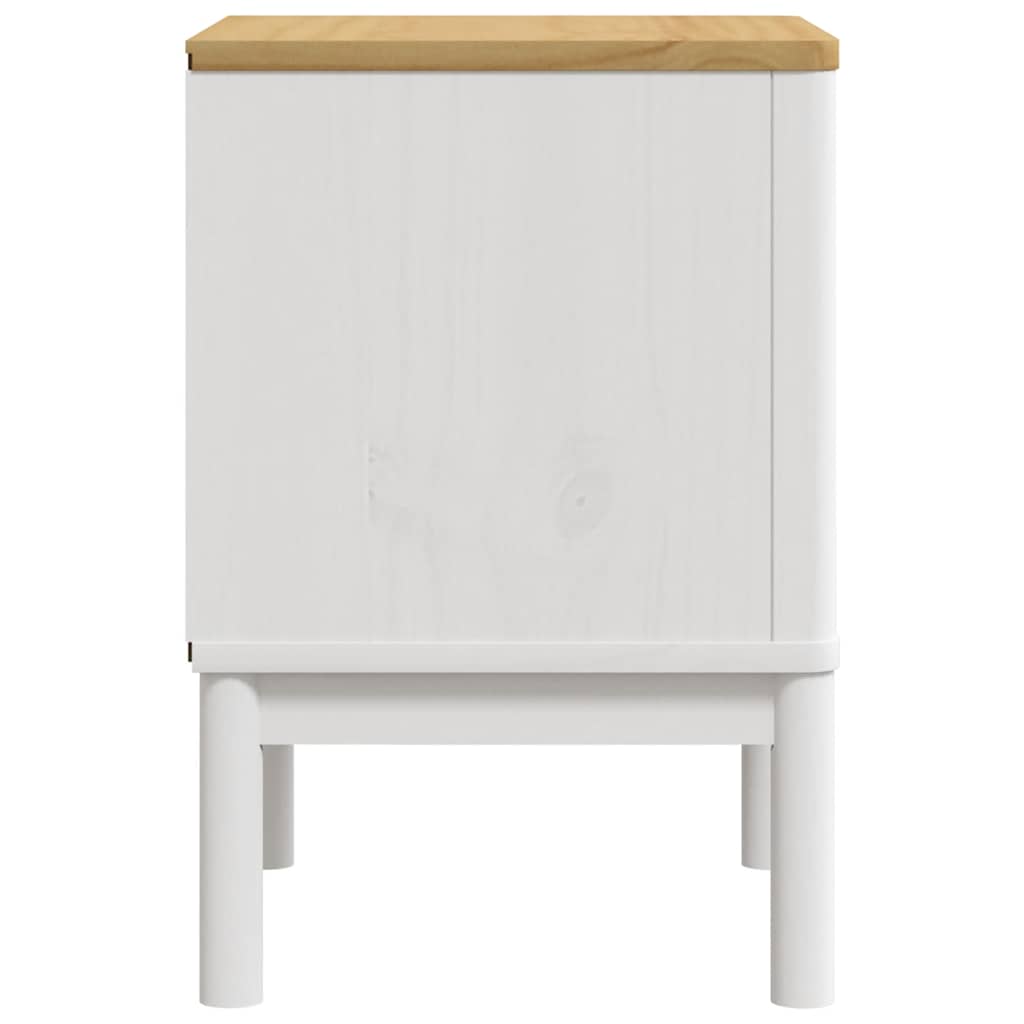 Table de chevet FLORO blanc 45x39x57 cm bois de pin massif - XIOS