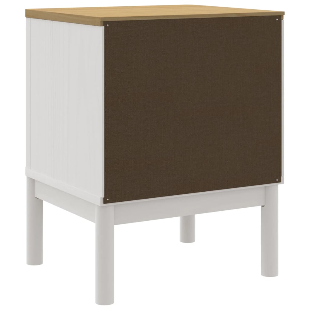 Table de chevet FLORO blanc 45x39x57 cm bois de pin massif - XIOS