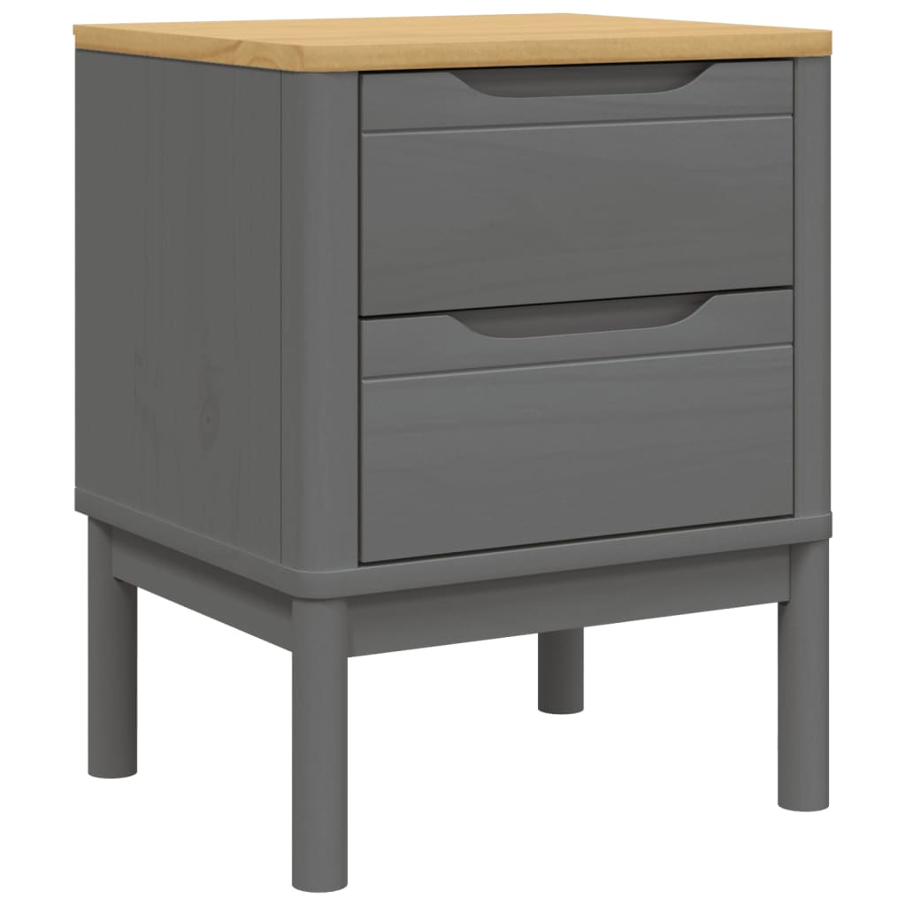 Table de chevet FLORO gris 45x39x57 cm bois de pin massif - XIOS