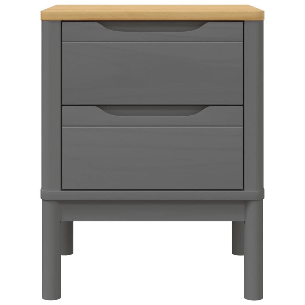 Table de chevet FLORO gris 45x39x57 cm bois de pin massif - XIOS