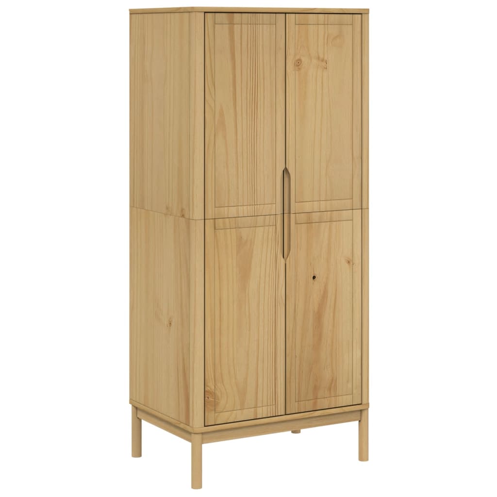 Garde-robe FLORO cire marron 77x53x171 cm bois massif de pin - XIOS