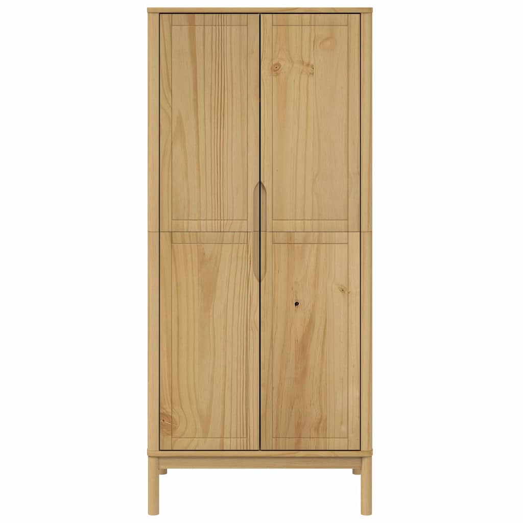 Garde-robe FLORO cire marron 77x53x171 cm bois massif de pin