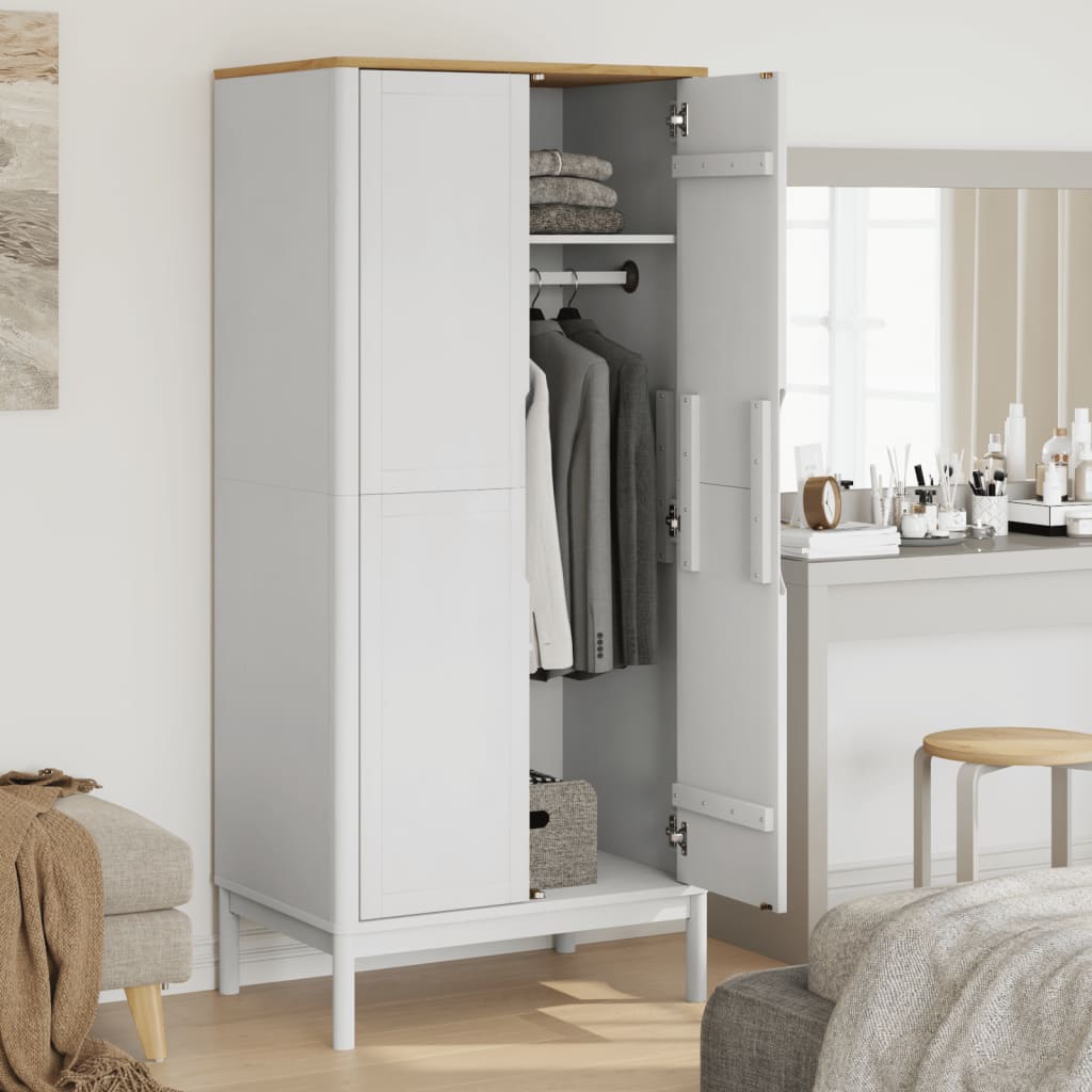 Garde-robe FLORO blanc 77x53x171 cm bois massif de pin - XIOS