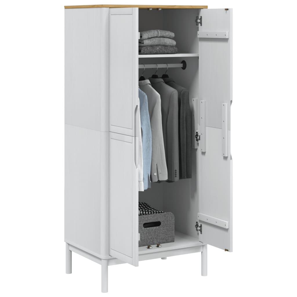 Garde-robe FLORO blanc 77x53x171 cm bois massif de pin - XIOS