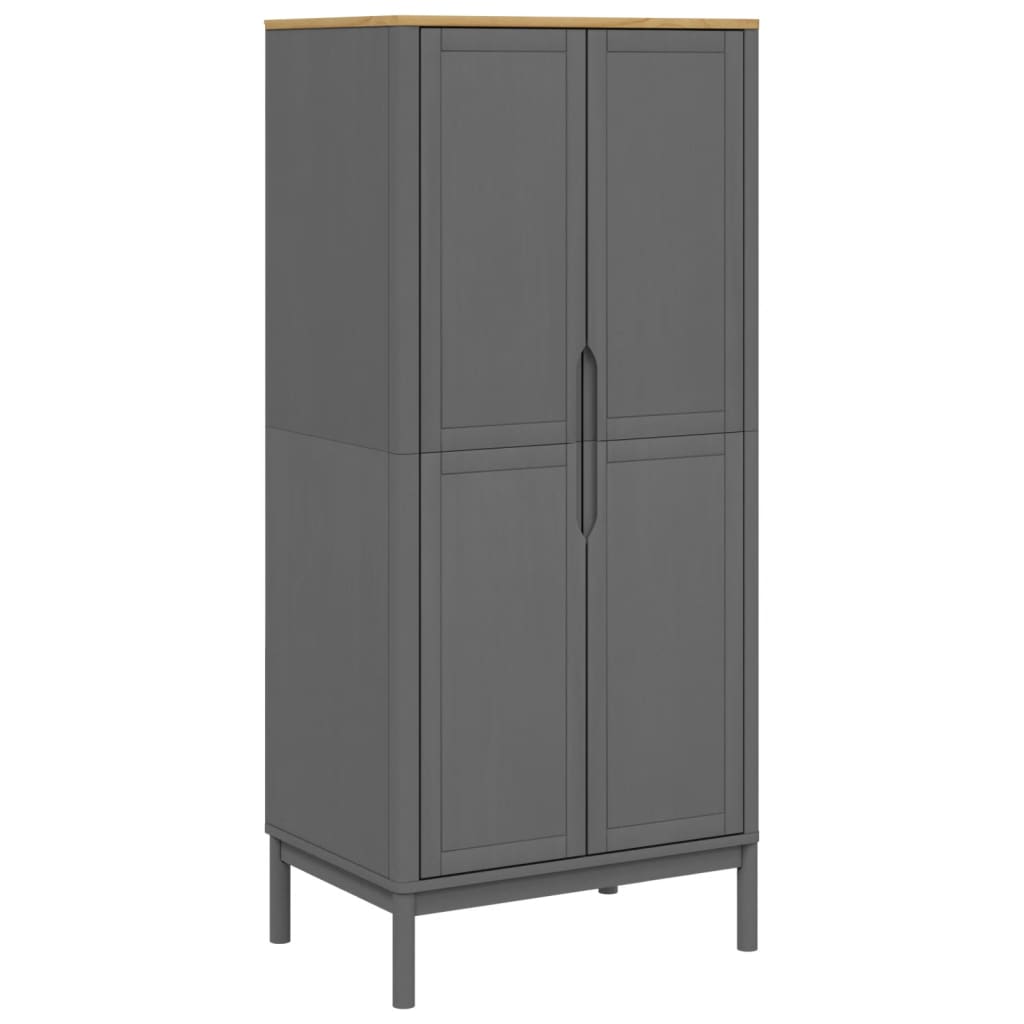 Garde-robe FLORO gris 77x53x171 cm bois massif de pin - XIOS