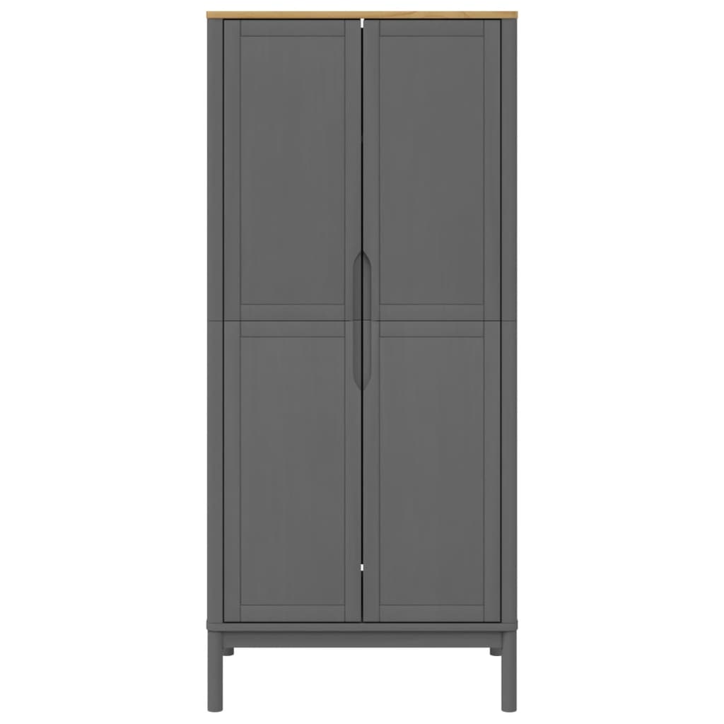 Garde-robe FLORO gris 77x53x171 cm bois massif de pin - XIOS