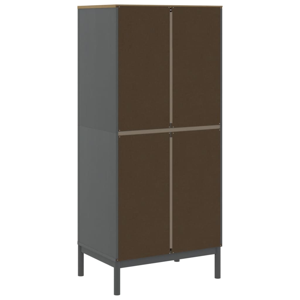 Garde-robe FLORO gris 77x53x171 cm bois massif de pin - XIOS