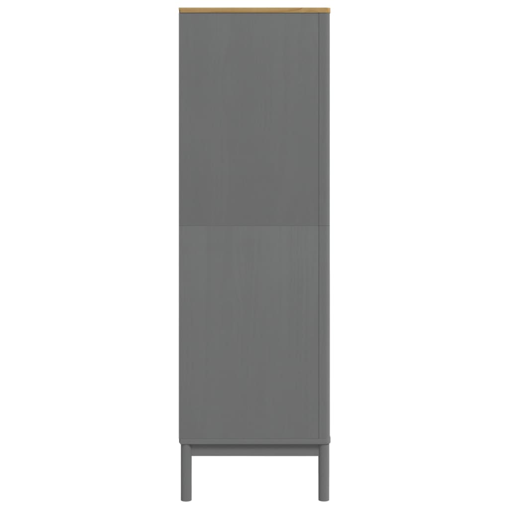 Garde-robe FLORO gris 77x53x171 cm bois massif de pin - XIOS