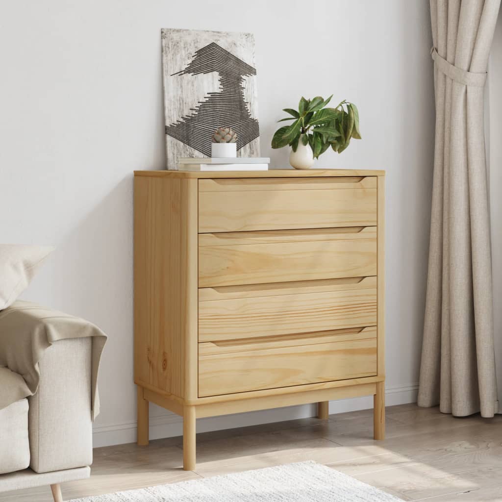 Commode FLORO cire marron bois de pin massif - XIOS