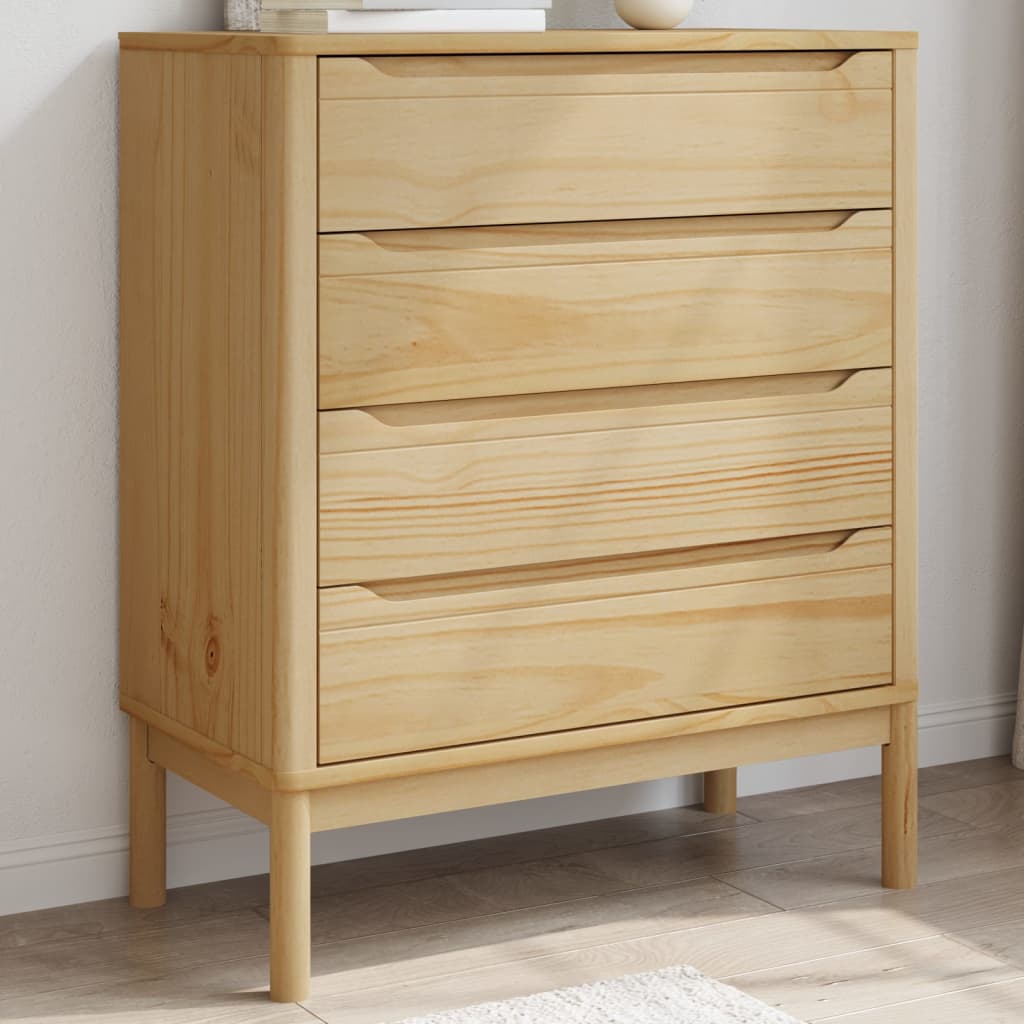 Commode FLORO cire marron bois de pin massif - XIOS