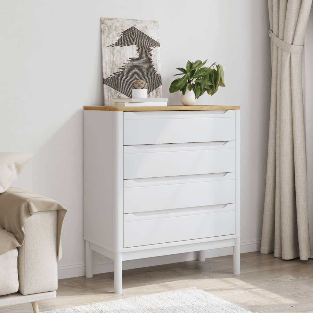 Commode FLORO blanc bois de pin massif - XIOS