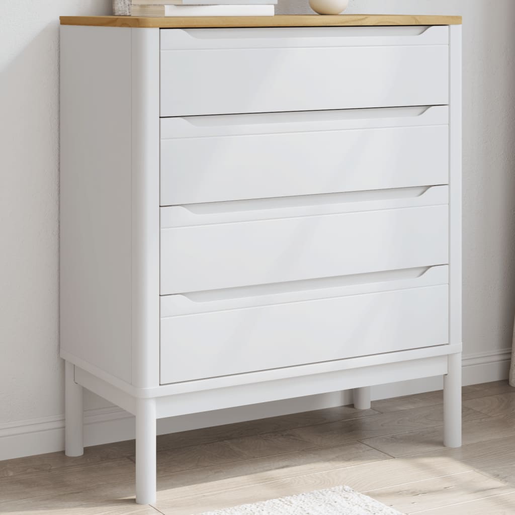 Commode FLORO blanc bois de pin massif - XIOS