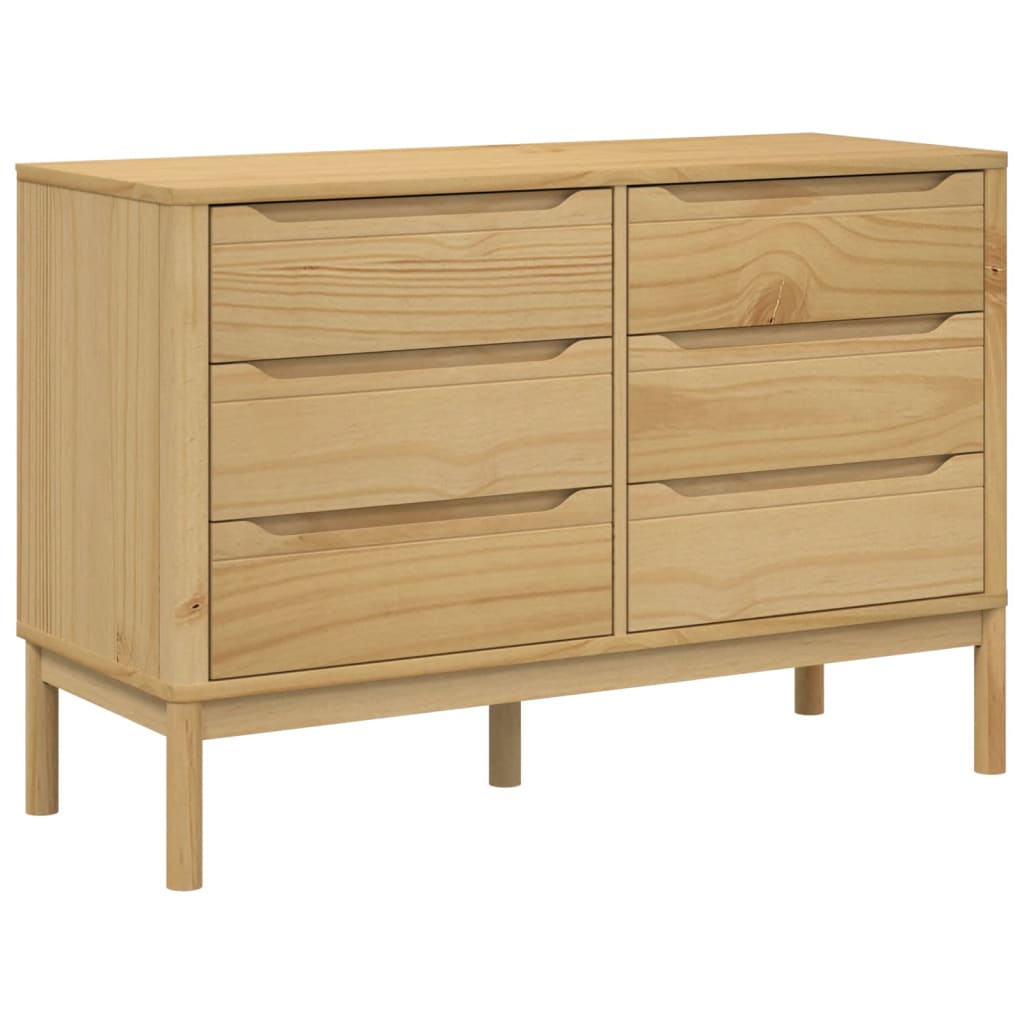 Commode FLORO cire marron bois de pin massif - XIOS