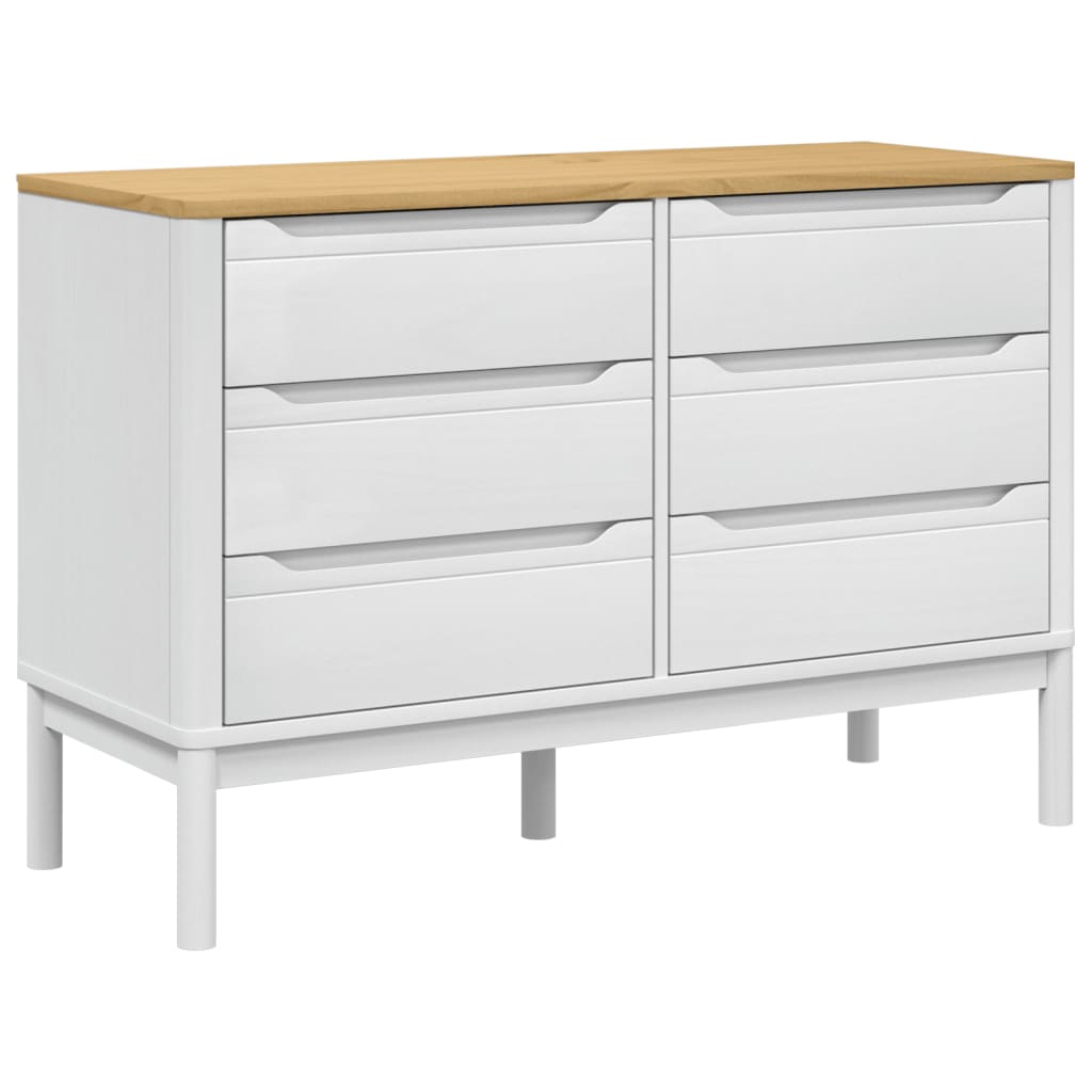 Commode FLORO blanc bois de pin massif - XIOS