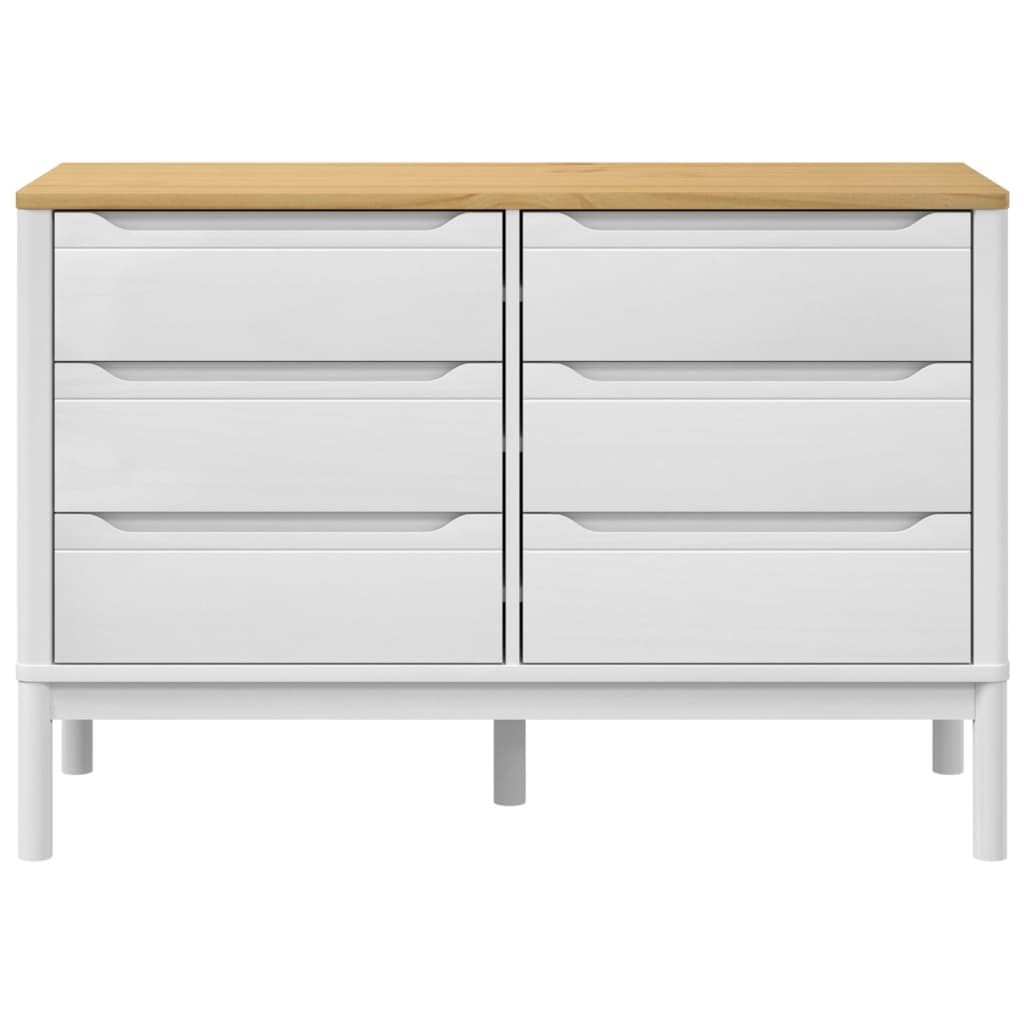 Commode FLORO blanc bois de pin massif - XIOS