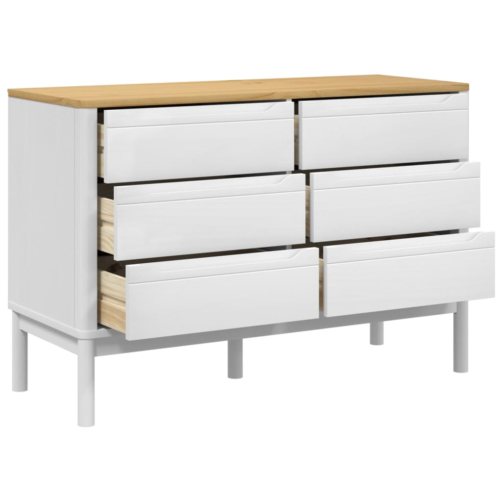Commode FLORO blanc bois de pin massif - XIOS