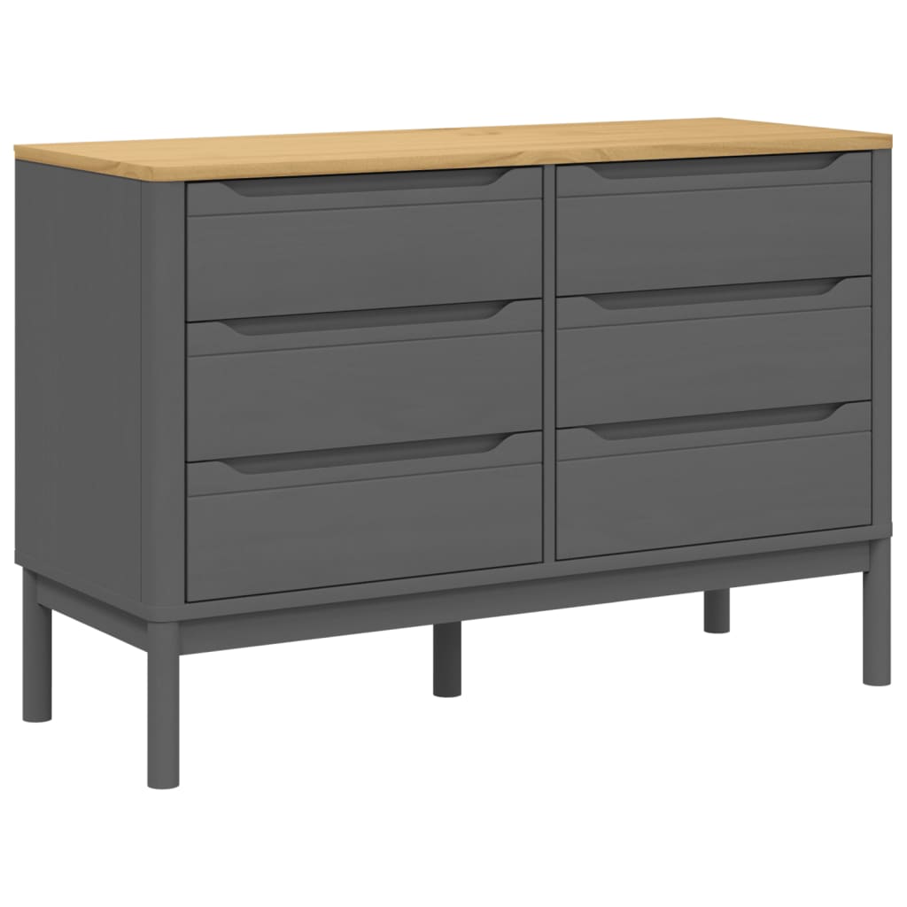 Commode FLORO gris bois de pin massif - XIOS