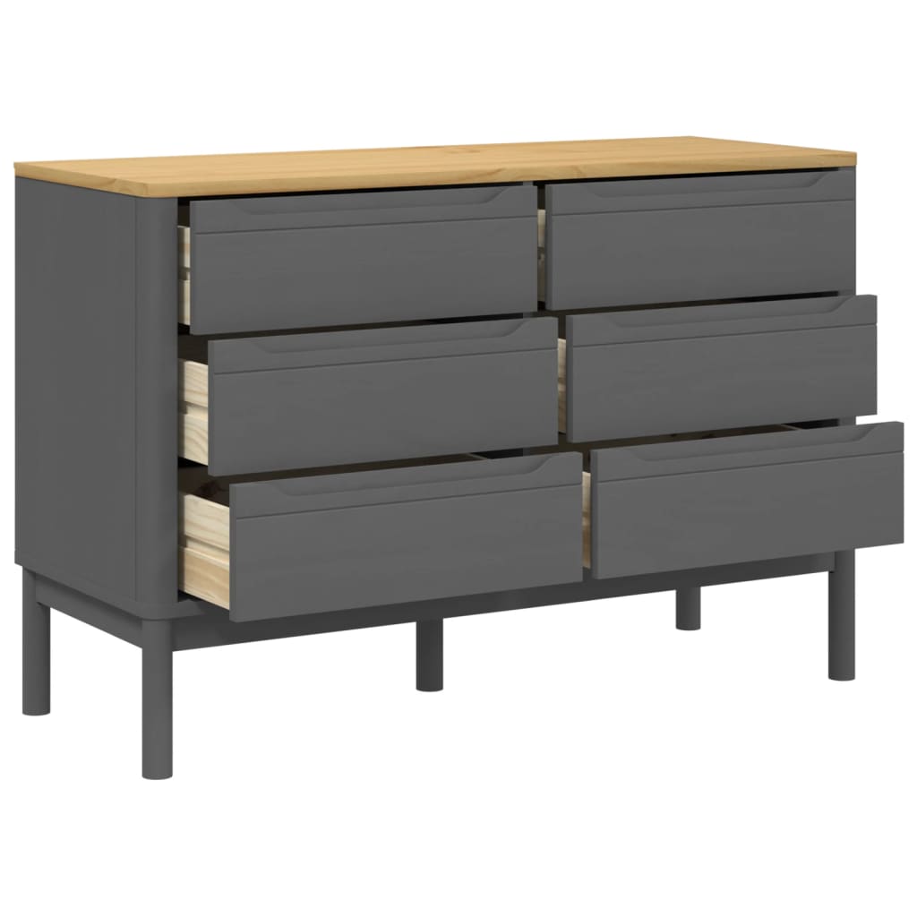 Commode FLORO gris bois de pin massif - XIOS
