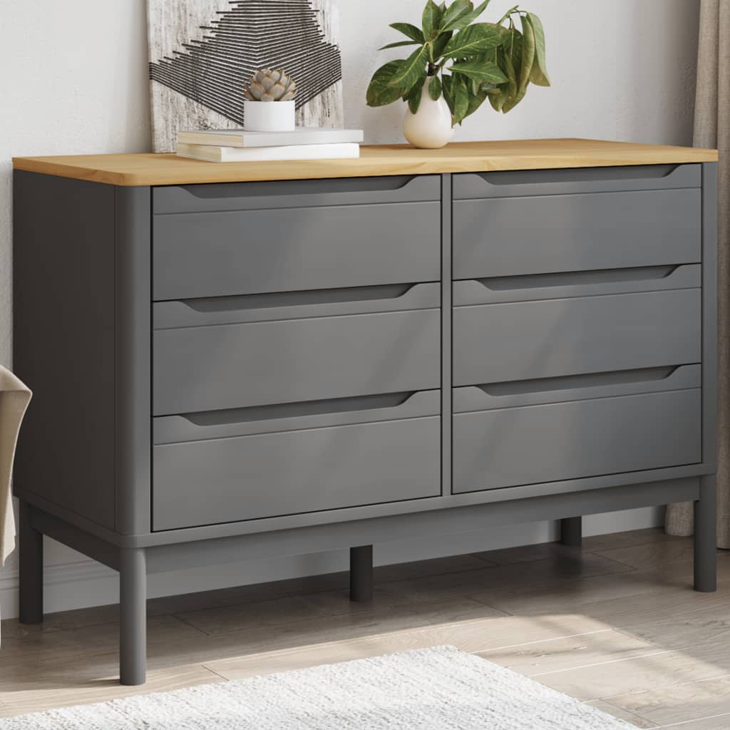 Commode FLORO gris bois de pin massif - XIOS