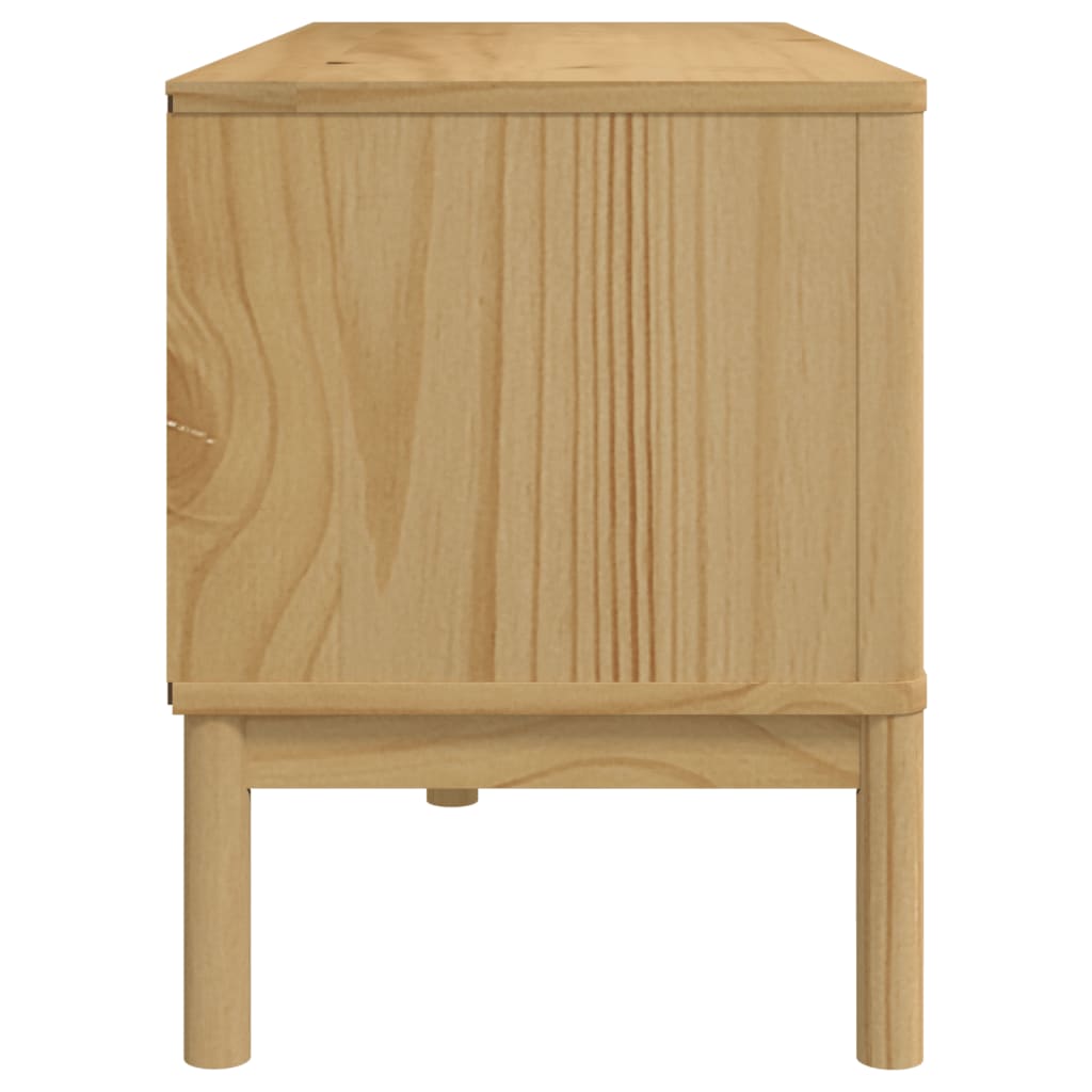 Meuble TV FLORO cire marron 114x43x55 cm bois massif de pin - XIOS