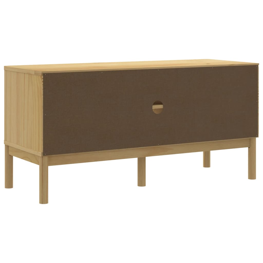 Meuble TV FLORO cire marron 114x43x55 cm bois massif de pin - XIOS