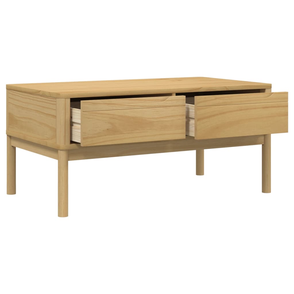 Table basse FLORO cire marron 99x55,5x45 cm bois massif de pin - XIOS