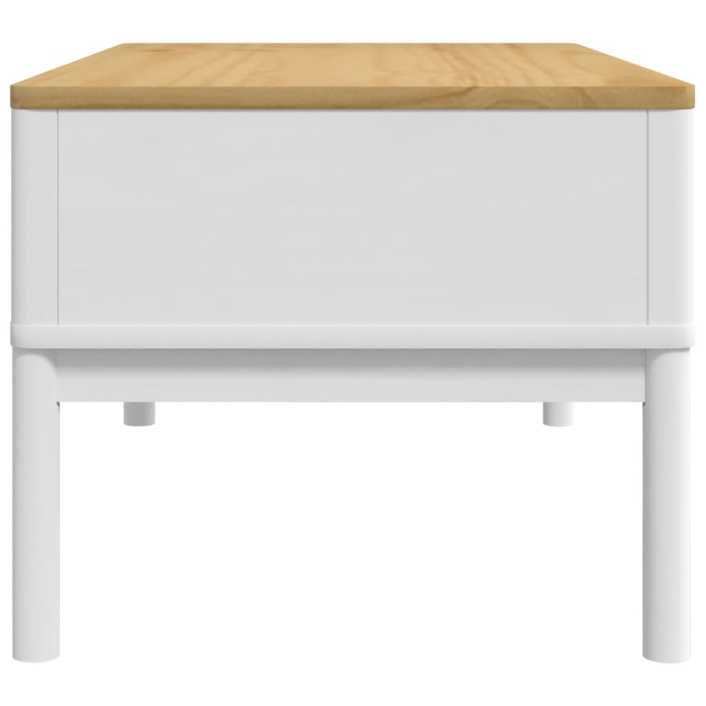 Table basse FLORO blanc 99x55,5x45 cm bois massif de pin - XIOS