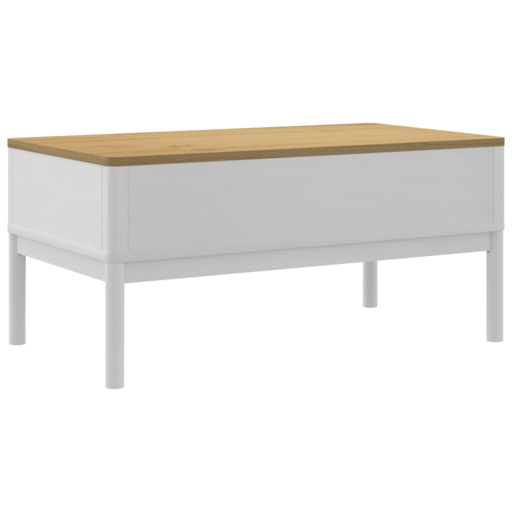 Table basse FLORO blanc 99x55,5x45 cm bois massif de pin - XIOS