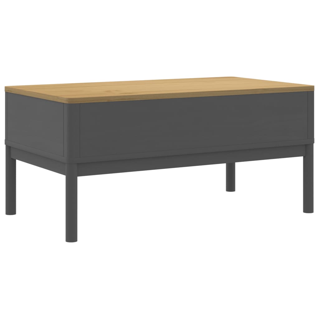 Table basse FLORO gris 99x55,5x45 cm bois massif de pin - XIOS