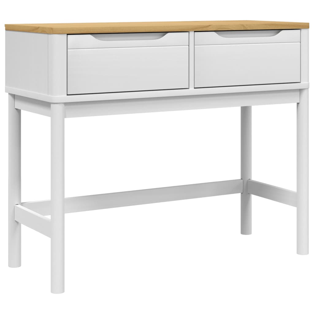 Table console FLORO blanc 89,5x36,5x73 cm bois de pin massif - XIOS